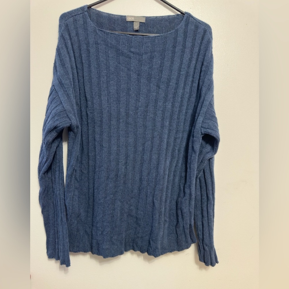 ASOS Navy Ribbed Knit Top